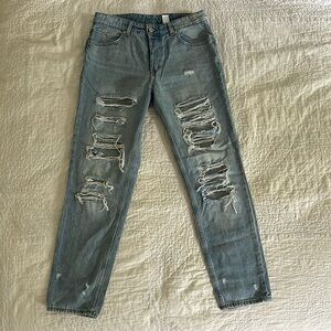 medium wash ripped jeans